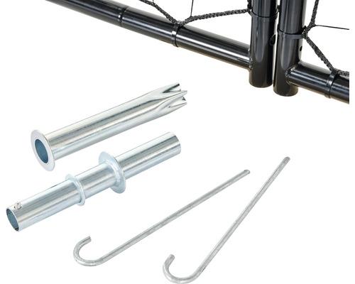 Douilles de sol et piquets métalliques pour un pare-ballons