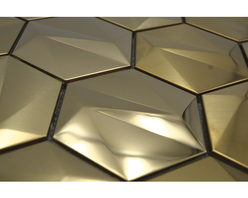 Sechseckige Mosaikfliesen aus Metall