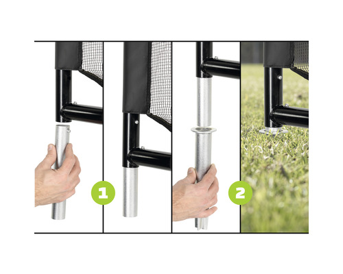 Anleitung zur Montage eines Trampolins mit Sicherheitsnetz