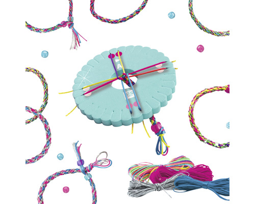 Kit de bricolage pour la fabrication de bracelets d''amitié avec disque à tresser, fil et perles