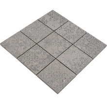 Mosaïque en grès cérame fin CSB 95BG7 carré BLOX 95 gris 29x29cm