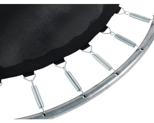 Detailaufnahme eines Trampolins mit Federn und Rahmen