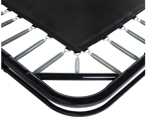 Detailansicht eines Trampolins mit Sprungfedern und Rahmen
