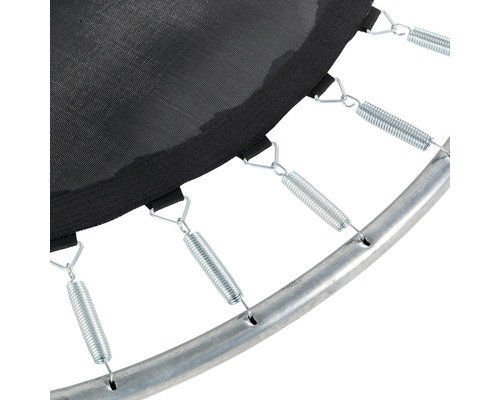 Vue détaillée de la suspension et du cadre du trampoline