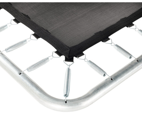 Vue détaillée d''une fixation de trampoline avec ressorts et cadre
