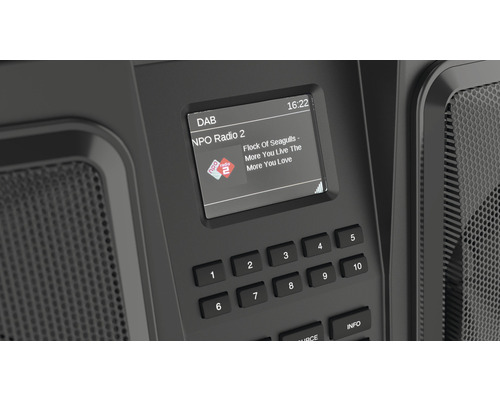 Gros plan d''une radio numérique avec écran et pavé numérique