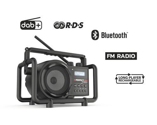 Radio de chantier avec DAB Plus, RDS, Bluetooth et fonction radio FM