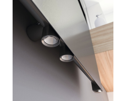 Zwei Strahler an einer Leuchte unter einem Schrank