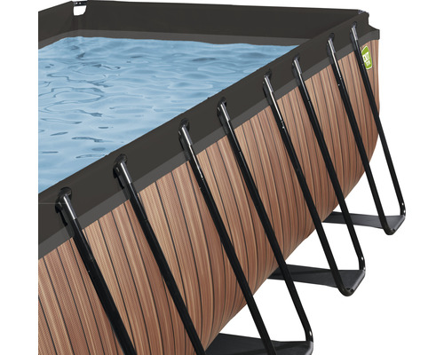 Piscine tubulaire avec aspect bois et structure en acier