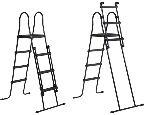 Zwei Poolleitern aus Metall mit vier Stufen