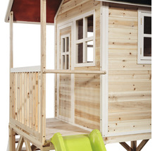 Maisonnette en bois avec toboggan pour le jardin