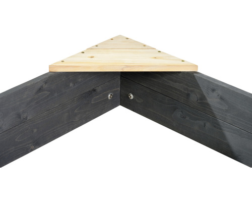 Coin de potager surélevé en bois avec support triangulaire