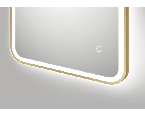 Vue détaillée d''un miroir éclairé avec cadre