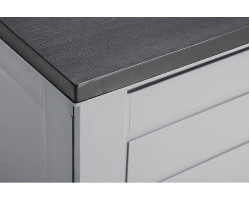 Detailansicht eines Unterschranks mit Arbeitsplatte