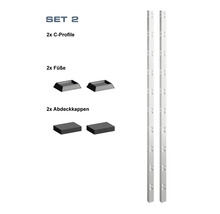 Set 2 bestehend aus C-Profilen, Füßen und Abdeckkappen