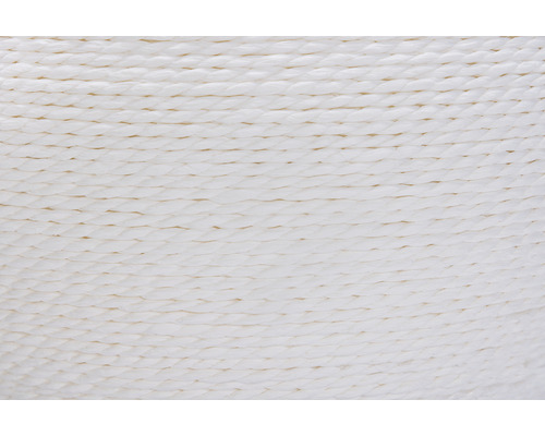 Detailansicht eines weißen Polypropylen-Faserseils
