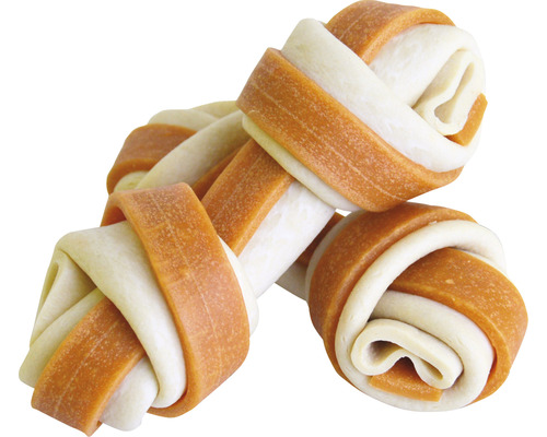 Os à nœuds pour chien composé de deux ingrédients