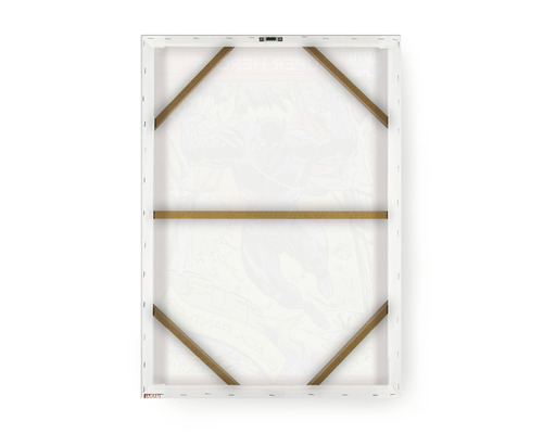 Rückseite einer Leinwand mit Holzrahmen