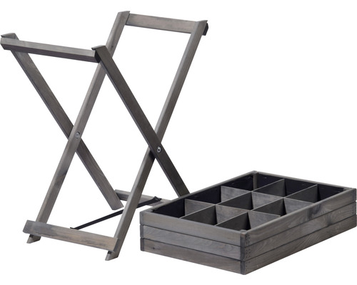 Support en bois pour caisses de boisson avec caisse en bois