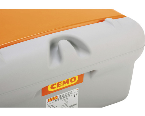 Detailansicht eines mobilen Dieseltanks mit Tragegriff