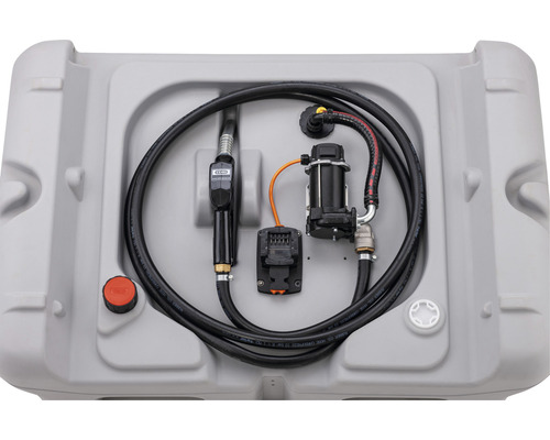 Dieseltank mit Zapfpistole, Pumpe und Batteriefach