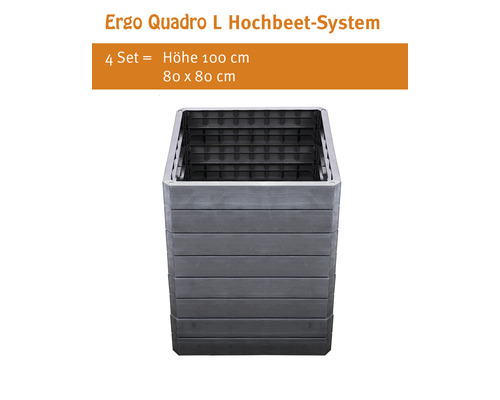 Ergo Quadro L Hochbeet-System, ein Hochbeet mit einer Höhe von 100 cm und einer Größe von 80 x 80 cm