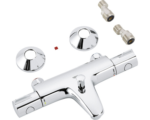 Robinet thermostatique apparent Grohe avec raccords en S et rosaces