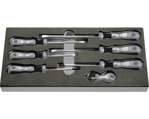 Jeu de tournevis avec fente et cruciforme dans une boîte de rangement