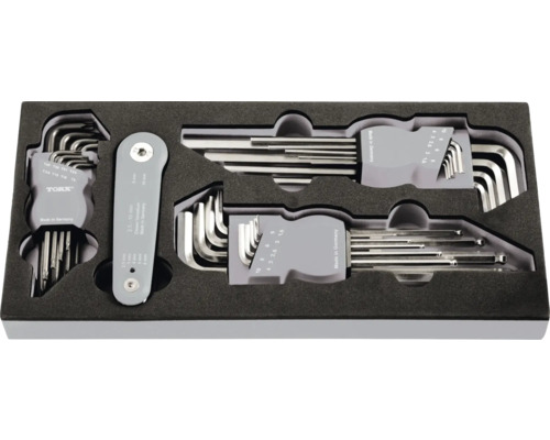 Assortiment de clés Allen, de clés Torx et de clés Allen à tête sphérique dans une mallette