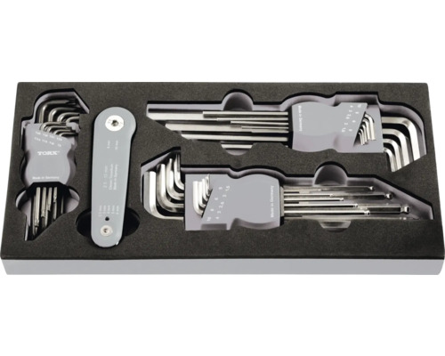 Jeu de clés Allen et jeu de clés Torx dans une boîte à outils