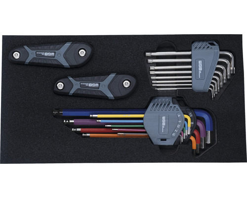 Jeu d''outils WGB avec clés mâles Torx et six pans creux en kit
