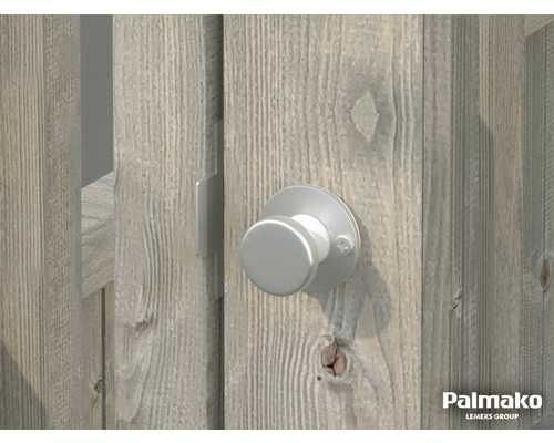 Tür mit silberfarbenem Türknauf und Schloss