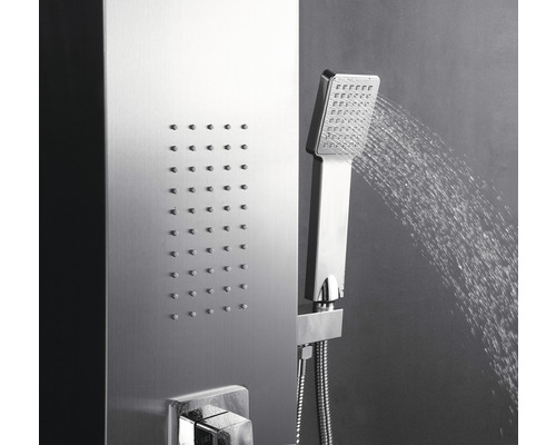 Panneau de douche avec douchette et jets de massage