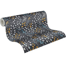 Vliestapete 38847-4 Attractive 2 Blumenranke schwarz-gelb