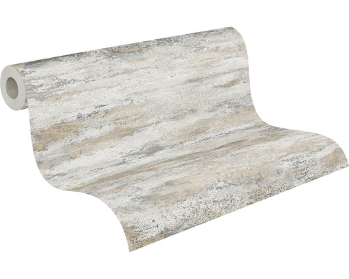 Tapetenrolle mit abstraktem Muster in Grau und Beige