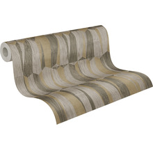 Rouleau de papier peint avec motif géométrique imitation bois