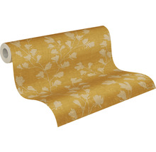 Vliestapete 38747-1 Nara Blätterranke gelbgold