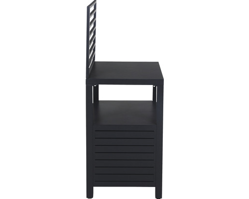 Gartentisch mit Regal und Gitterrückwand