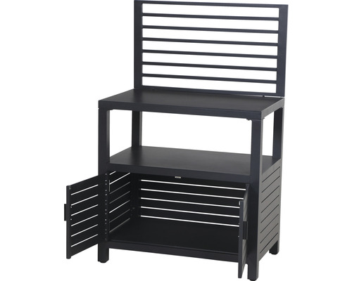 Gartenschrank mit Ablagefläche, Regal und Schrankraum mit Lamellentüren