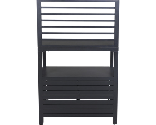 Gartenmöbelregal mit zwei Regalböden und Lamellenoptik