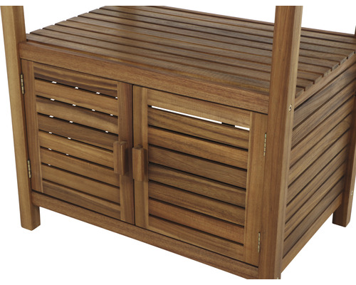 Étagère en bois avec deux portes pour salle de bain