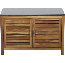 Holzunterschrank mit zwei Türen und Steinplatte