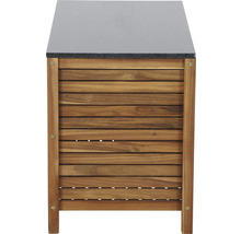 Gartenschrank aus Holz mit Steinplatte
