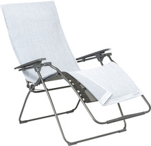 Chaise longue réglable avec revêtement en tissu et accoudoirs