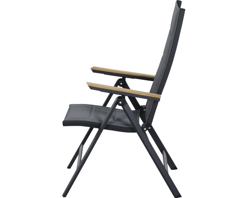 Fauteuil de jardin avec accoudoirs en aluminium et revêtement textile