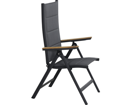 Chaise de jardin avec accoudoirs et dossier haut