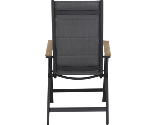 Chaise de jardin avec revêtement textile, vue arrière