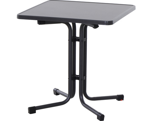 Klapptisch mit quadratischer Tischplatte und Metallgestell
