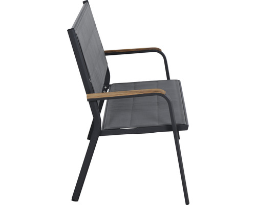 Gartenbank mit Armlehnen aus Aluminium und Textilbespannung