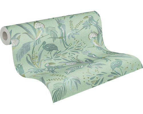 Tapetenrolle mit Vogel- und Pflanzenmuster